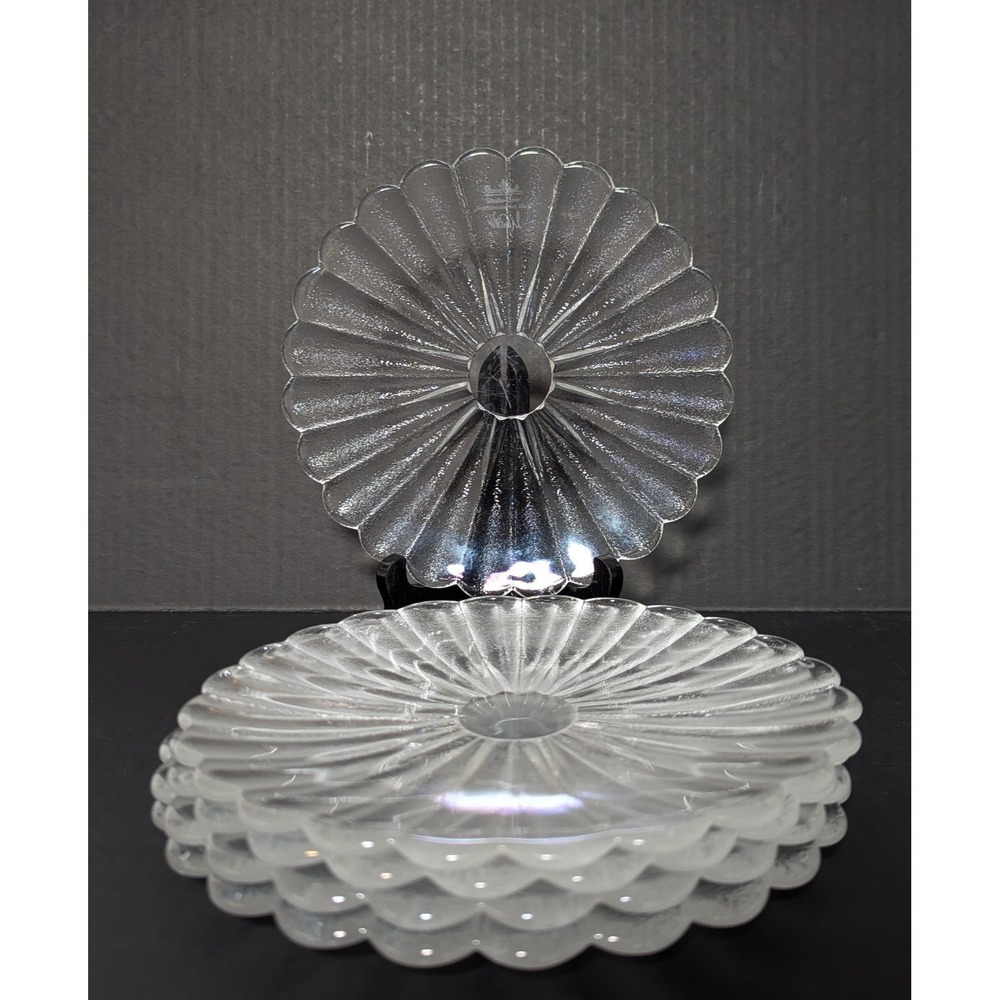 Vtg Signed Rosenthal Studio Line 8" Salad/Dessert Plates Clear Pressed Glass (5)